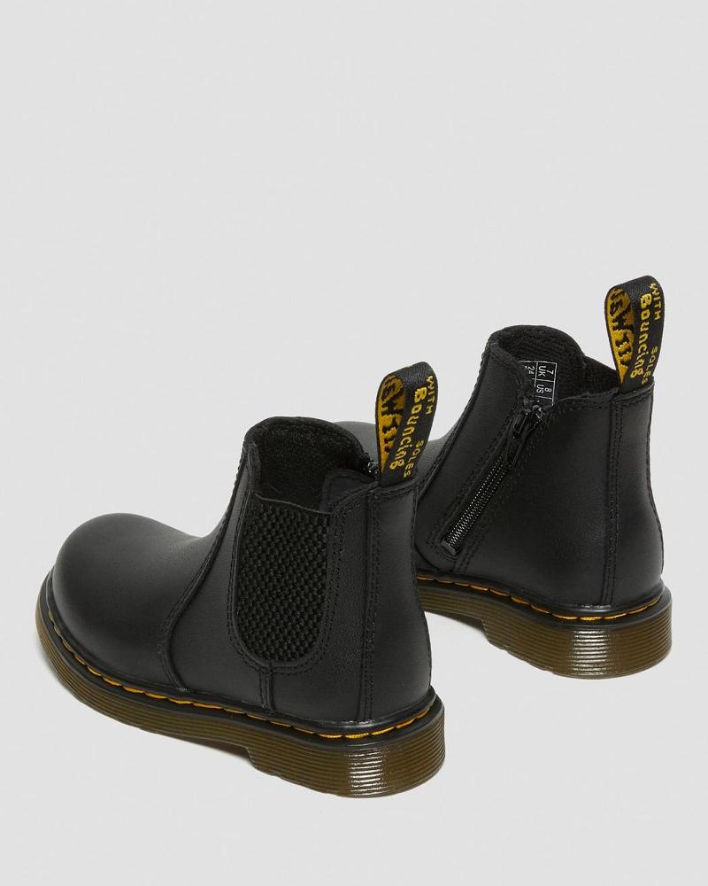 Black Kids' Dr Martens Infant/Toddler 2976 Softy T Leather Chelsea Boots | CA 666VRW